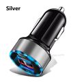 Dual Car Charger With LED Display Fast Charger For Google Pixel 6 5 Pro Samsung A52S A12 F22 M32 Type C USB C Car Charger Cable.