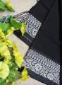 Half Silk Cotton Saree For Women - Black and Silver Color - Comfortable to wear- Perefct For All Seasons and Occasions. 