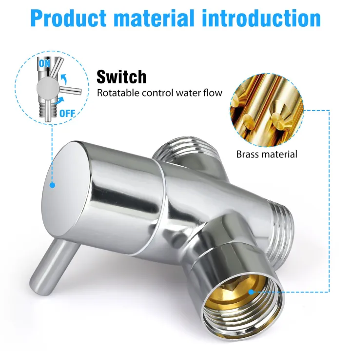 GC%201/2"%20Outlet%20Diverter%20Valve%20Splitter%20Ergonomic%20Design%20Brass%203%20Way%20T%20Adapter%20For%20Shower%20Head%20Switch%20specification%20-%20Image%205