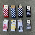 2023 New Socks Fashion Brand Vans Medium Length Couple Classic Checker Sports Towel Skateboard Vans Socks Two Pairs of Socks.