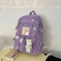 Popular Pink Purple Color Girls High School Student Backpack Bags. 