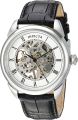 Invicta Men's Specialty 42mm Stainless Steel and Leather Mechanical Hand Wind Watch, Silver, Gold, Black (Model 23533, 31306).