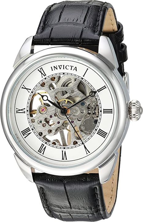 Invicta%20Men's%20Specialty%2042mm%20Stainless%20Steel%20and%20Leather%20Mechanical%20Hand%20Wind%20Watch,%20Silver,%20Gold,%20Black%20(Model%2023533,%2031306)%20-%20Image%202