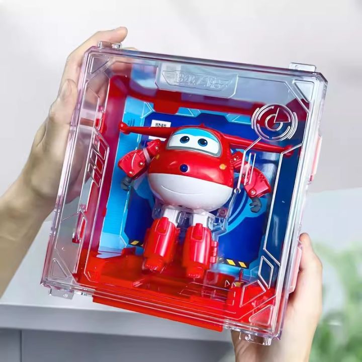 Audi genuine Super Wings toy transparent hangar boxed large transformer robot Jin Xiaowei cool and powerful