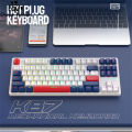 Group Vertical K87 Gaming Keyboard 3-mode Connection Hot Swappable Rgb Backlit Ergonomics Mechanical Keyboard For Laptop Pc.