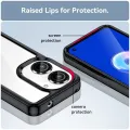 lthmy for Asus ZenFone 9 Transparent Hard Back with Shockproof Enhanced Side Protective Bumper Phone Cover. 