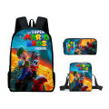 3D New Movie Super Mario Bros. School Bag, Mario Backpack, Shoulder Bag, Pencil Case, Backpack Three-Piece Set. 