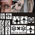 [Y] Anime Cartoon Tattoo Stickers ONE PIECE Straw Hat Luffy Waterproof Long-lasting Tattoo Stickers Y. 
