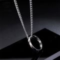 Simple Necklace With Finger Ring Men's Plain Color Necklace- Fashion Chain.