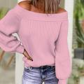 Loose Sweater Stylish Off Shoulder All Match Sweater Lady Winter Sweater Slash Neck Strapless Patchwork Top Streetwear.