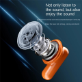 Bluetooth Earphones Portable Clock Earphones Semi in Ear Touch Gaming Esports Long Range Headphones Orange.