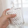 350ml Crystal Diamond Faceted Jar with Crystal Lid,Suitable as A Candy Bow.