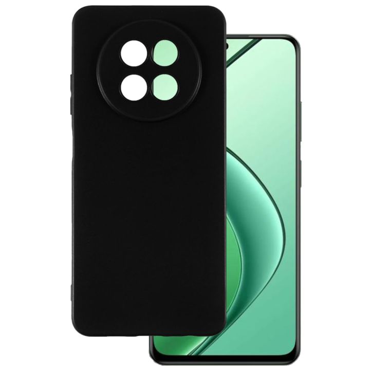 Realme 12 5G/12X 5G/C65 5G/Narzo N65 5G/Narzo 70X 5G Silicone Matte Flexible Soft Phone Case- Black - Phone Back Cover
