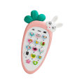 HelloKimi Baby Cell Phone Toy for Learning and Play Early Education Telephone with Silicone Cover Music Lights for 0-1 Year Old Kids with lanyard.