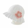 DSstyles Baby Girls Summer Sun Hat Casual Breathable Flower Bucket Hat Toddler Cute Ruffle Brim Beach Cap.