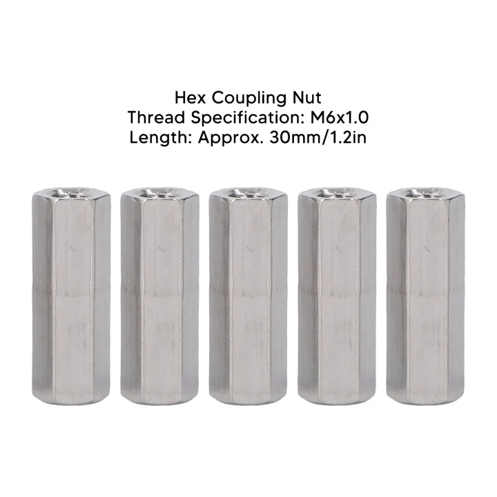 Threaded%20Rod%20Connector,%20304%20Stainless%20Steel%20Hex%20Coupling%20Nut%2010%20Pcs%20M6x1%20for%20Machine%20Screws%20-%20Image%205