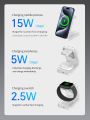 2025 Upgraded 3-in-1 Wireless Charger for iPhone,Travel Magnetic Charger Stand Nightlight Foldable Wireless Charging Station Compatible with Magsafe Charger&iPhone 16/15/14/13/12,Apple Watch&AirPods.