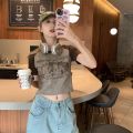 Women T-Shirt Y2k Crop Tops Tees Cat Print Slim Graphic Summer Korean Fashion Harajuku Streetwear Short Sleeve Aesthetic Clothes. 
