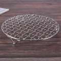 NAMUNY 304 Stainless Multipurpose Steel Round Grill Net with Foot Barbecue Rack Steam Baking Rack Camping Outdoor BBQ Meshes. 