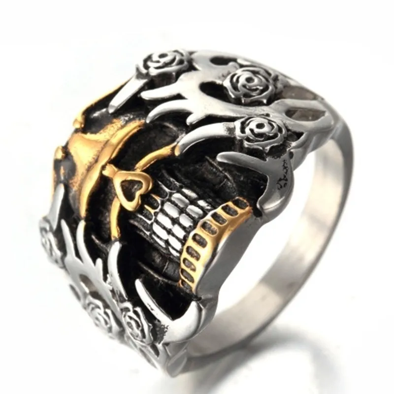 Punk Demon Skull Men's Ring - Retro Gothic Zinc Alloy Statement Ring, Motorcycle Gift