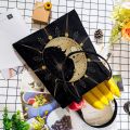 Retro Moon Art Tote Bag Women's Daily Casual Shopping Black One Shoulder Canvas Bag For Men Women ECO Groceries Bag With Zipper.