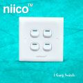 NIICO Classic 4 Gang 1 Way Wall Switch ( Single pice).