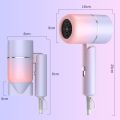 Professional Hair Dryer Portable Foldable Negative Ion Nano Hair Dryer Home Travel Blue Anti-static Cold and Warm Air Hair Dryer. 