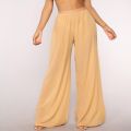 Women See Through Boho Wide Leg High Waist Trousers Beach Long Loose Mesh Sheer Pants Hot. 