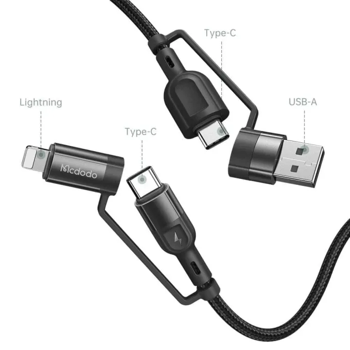 MCDODO%204%20in%201%2060W%20PD%20USB/Type-C/%20Lightning%20Fast%20Charging%20Cable%20Multi-Function%20Fast%20Charger%20For%20iphone%2012%20Huawei%20Xiaomi%20Tablets%20-%20Image%206