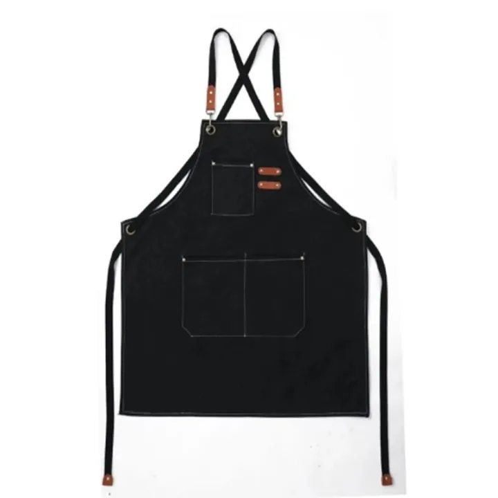 Unisex%20Canvas%20Bib%20Leather%20Chef%20Kitchen%20Apron%20Barista%20Bartender%20Pockets%20Apron%20Home%20Barber%20Coffee%20Restaurant%20Garden%20Pinafore%20-%20Image%202