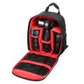 【Popular choice】 Waterproof Dslr Slr Camera Soft Case Bags Backpack Rucksack For Canon Nikon Sony Black&Red.