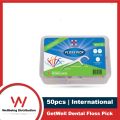 Getwell Dental Floss Pick 50 Pcs Box -  Dental Floss Toothpick Interdental Cleaner Toothpick Flosser. 