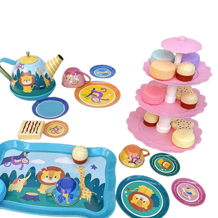 Tinplate%20Toys%20Tea%20Set%20Tea%20Time%20Toy%20Set%20for%20Kids%20Gift%20Kitchen%20Pretend%20Play%20-%20Image%203