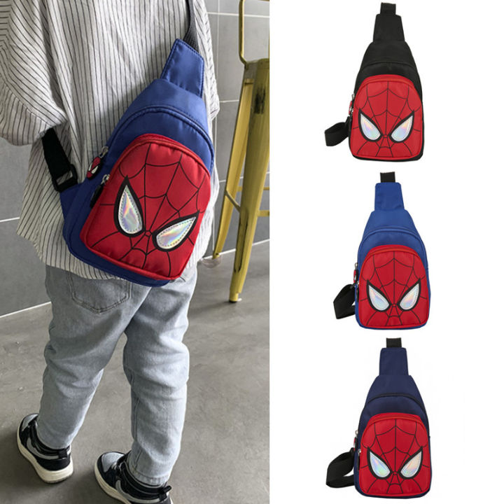 Air Backpack Wholesale Money Chest Bag Chao Fan Yang Crossbody Bag Boy Zero Kids Bag Cute Cartoon Spider-Man One Shoulder
