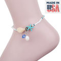 American Popular Pearl Starfish Payel Factory Direct Supply Set C Temple Exhibition Autumn Retro Foot Decoration Chain Anklet All-Match Pendant Beach Nupur Jewelry Accessories Birthday Wedding Engagement Bridal Party Great Gift for Women MultiColor.