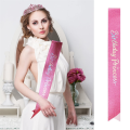 1Set Birthday Girl Tiara Crown Princess Crown With Birthday Sash Metal Princess Crown With Birthday Sash For Women Happy Birthday Party Supplies Pink.
