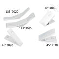 2Pcs 2020/3030/4040/4545/6060/8080/9090 45 Degree 135 Angle Corner Connecotion For Aluminum Support Guide.