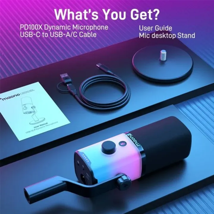 MAONO%20PD100X%20RGB%20USB/XLR%20Dynamic%20Microphone%20For%20Game%20Streamers%20-%20Image%207