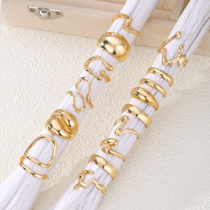 Enacolor%20Rings%20for%20Girls%20All%20Season%20Polished%20Alloy%20Irregular%20Geometric%20Open%20Ring%20Set%20%E2%80%93%2015Pcs%20Fashion%20Jewellery%20-%20Image%205