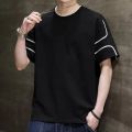 New Summer Short-Sleeved Men's Ice Silk Bottom Cold Round Neck Cover Breathable Quick Drying Casual T-Shirt Fashion Wear. 