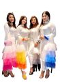 Indian Stylish Semistitched Organza Tissue Four-Piece Ensemble - Elegant Dressing for Girls - All-Season Wear.