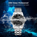 LouisWill Men Watch Men's Fashion Simple Double Calendar Three-Eyed Design Waterproof Steel Band Watch Waterproof Quartz Watch Fashion Men Watches Luxury Men Watch Business Casual. 