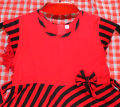 Red And Stripe Print Dress for 1 to 7 Years Baby girls frock - বাচ্চাদের জামা.