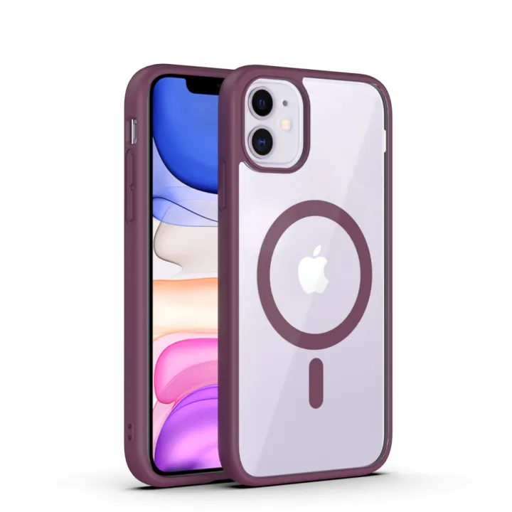 For%20Apple%20iPhone%2011%20MagSafe%20Compatible%20Shockproof%20Transparent%20Slim%20Fit%20Wireless%20Charging%20supported%20Frosted%20Border%20Phone%20Back%20Case%20Mobile%20Cover%20-%20Image%203