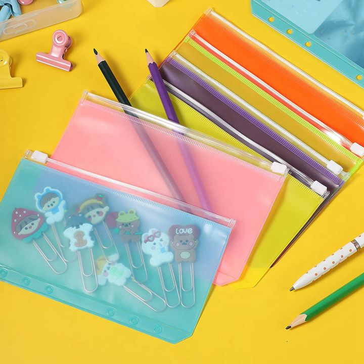 28%20Pieces%20Binder%20Pockets%20A6%20Size%206%20Holes%20Binder%20Zipper%20Folders%20Waterproof%20PVC%20Loose%20Leaf%20Bags%20for%206-Ring%20Binder%20Notebook%20-%20Image%202
