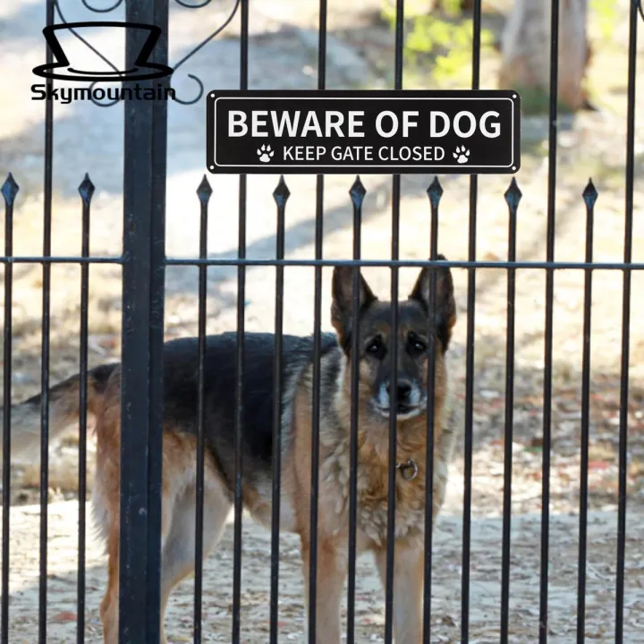 Outdoor Dog Sign Beware Dog Sign Paw Print Gate Closed Durable Aluminum Warning Home Outdoor Beware of Dog Sign