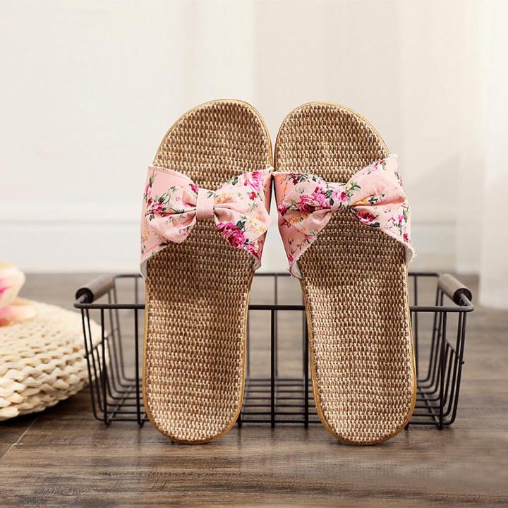 Women%20Female%20Bohemia%20Bowknot%20Flax%20Linen%20Flip%20Flops%20Beach%20Shoes%20Sandals%20Slipper%20-%20Image%204