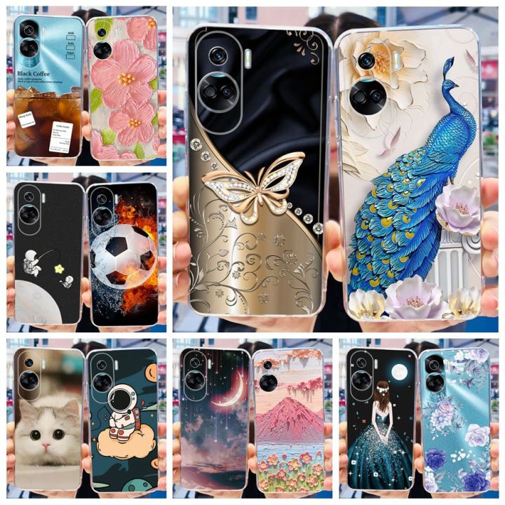 For Honor 90 Lite Case CRT-NX1 Luxury Painted Back Cover Clear Silicone Soft TPU Phone Case For Honor 90 Pro Honor90 Lite Fundas