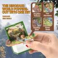 3D Folding Book Keychain Fold Book Popup Dinosaur Astronaut World Keyring For Kid Children Toy Dinosaur Party Gift.
