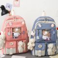 5 Pcs Set Kawaii Girls Backpack For Student School Bag Teenager Girls Schoolbag Book Bags Pencil Case Women Travel Backpack Tote.